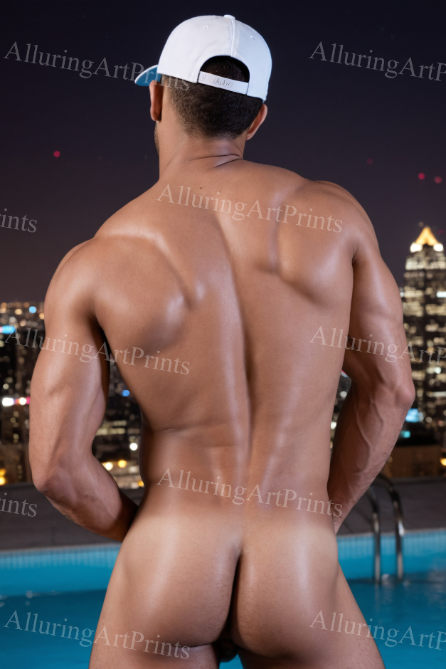Nude Male Model Muscular Buns- H367