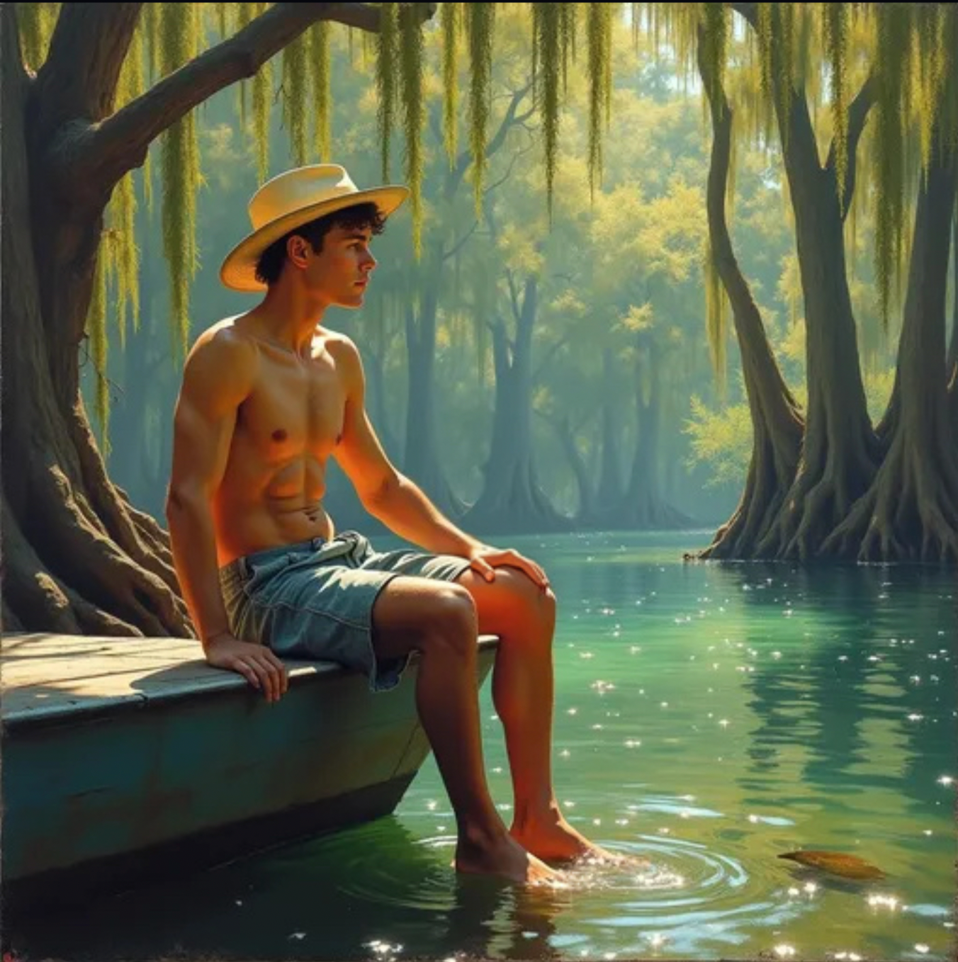 Male Model Slender Digital Art AI Fantasy - 555A