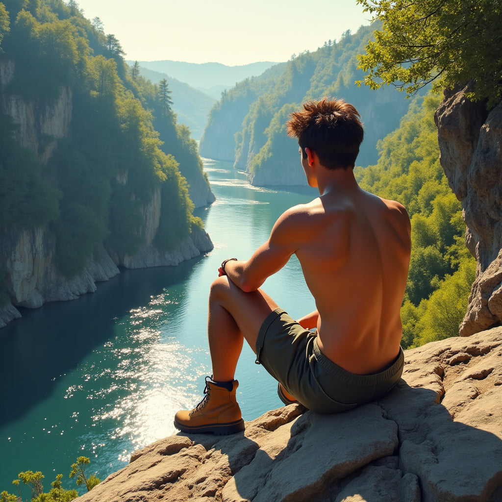 Male Model Slender Digital Art AI Fantasy - 566A