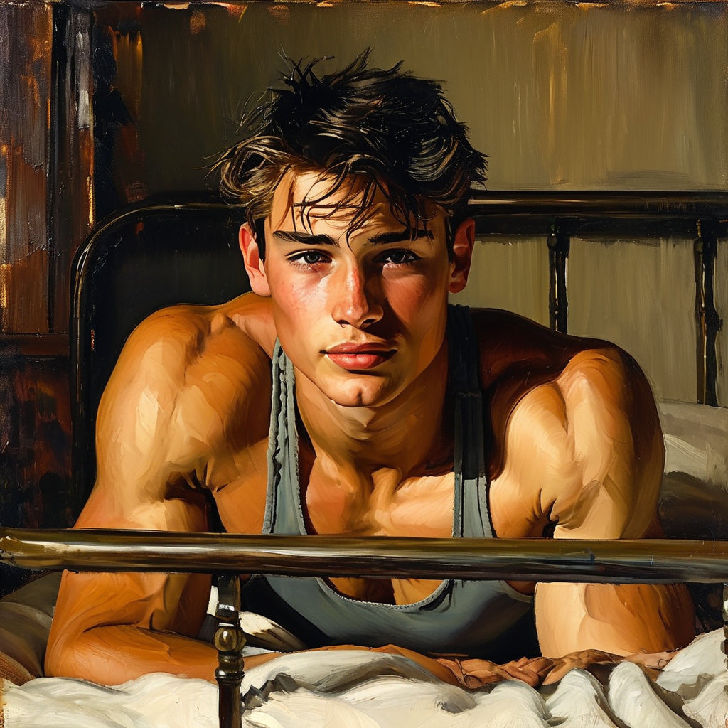 Male Model Muscular Digital Art AI Fantasy - 579A