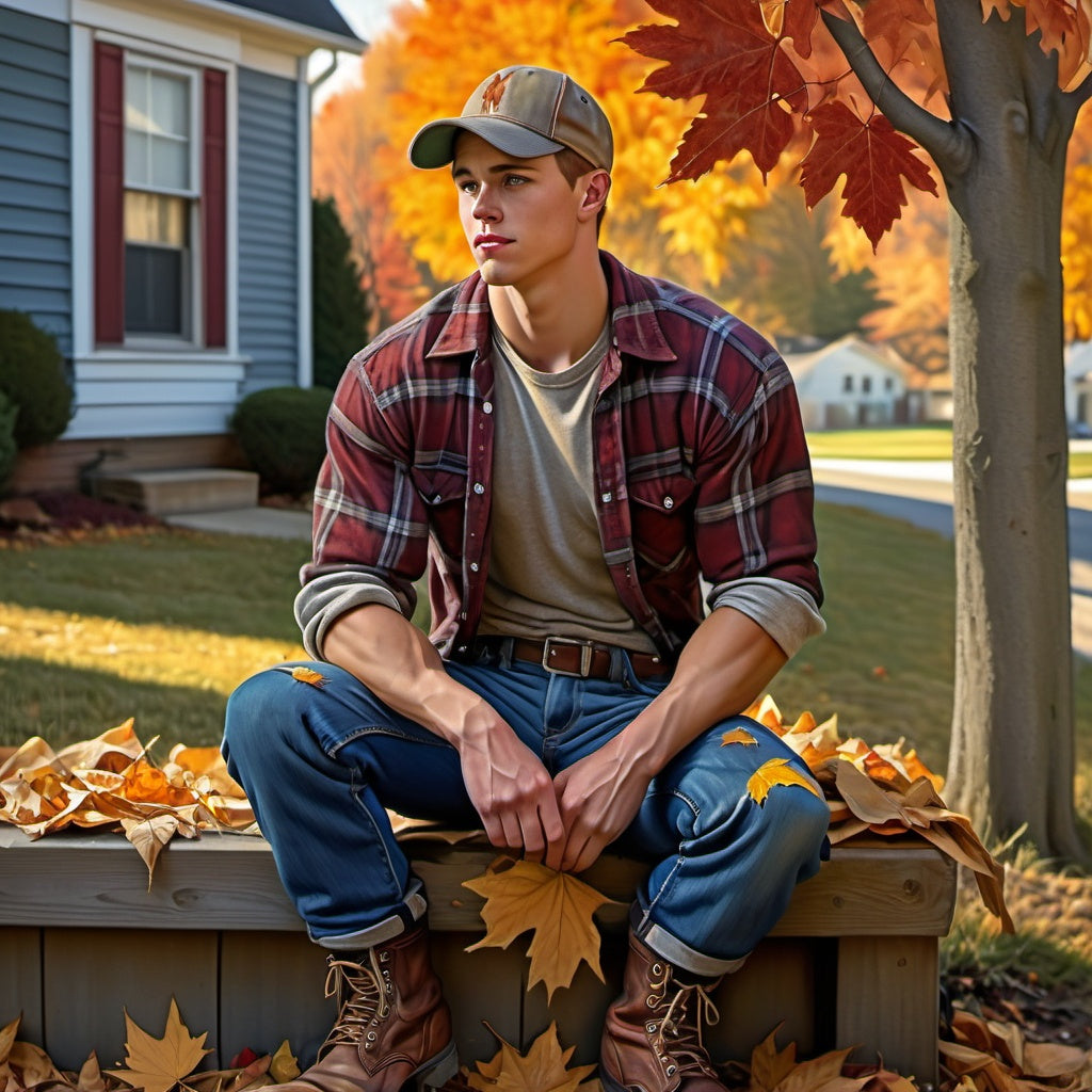 Male Model Muscular Digital Art AI Fantasy - 582A