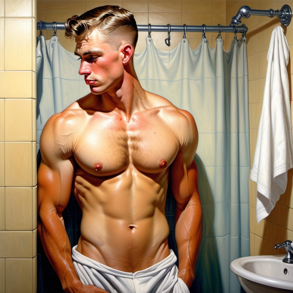 Male Model Muscular Digital Art AI Fantasy - 584A