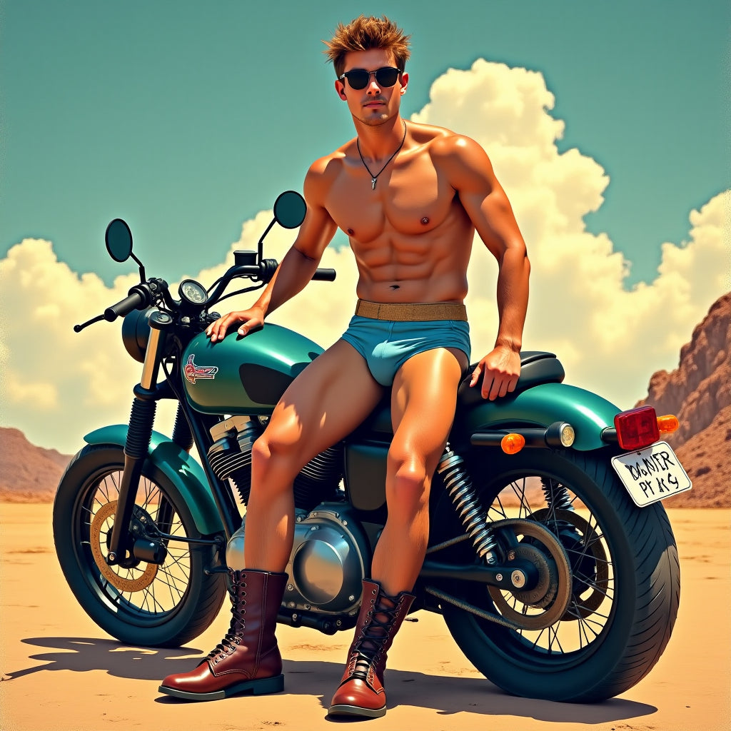 Male Model Muscular Digital Art AI Fantasy - 590A