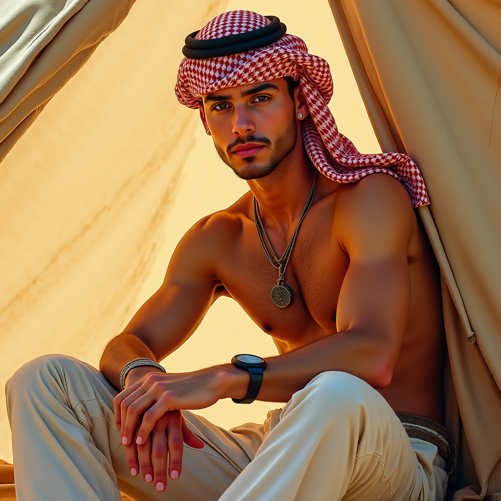 Male Model Slender Digital Art AI Fantasy - 648A