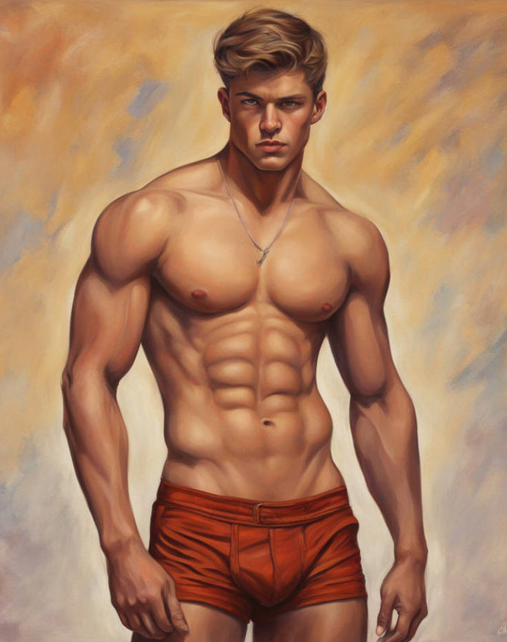 Male Model Muscular Digital Art AI Fantasy - 700A