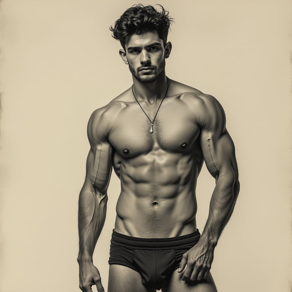 Male Model Muscular Digital Art AI Fantasy - 717A