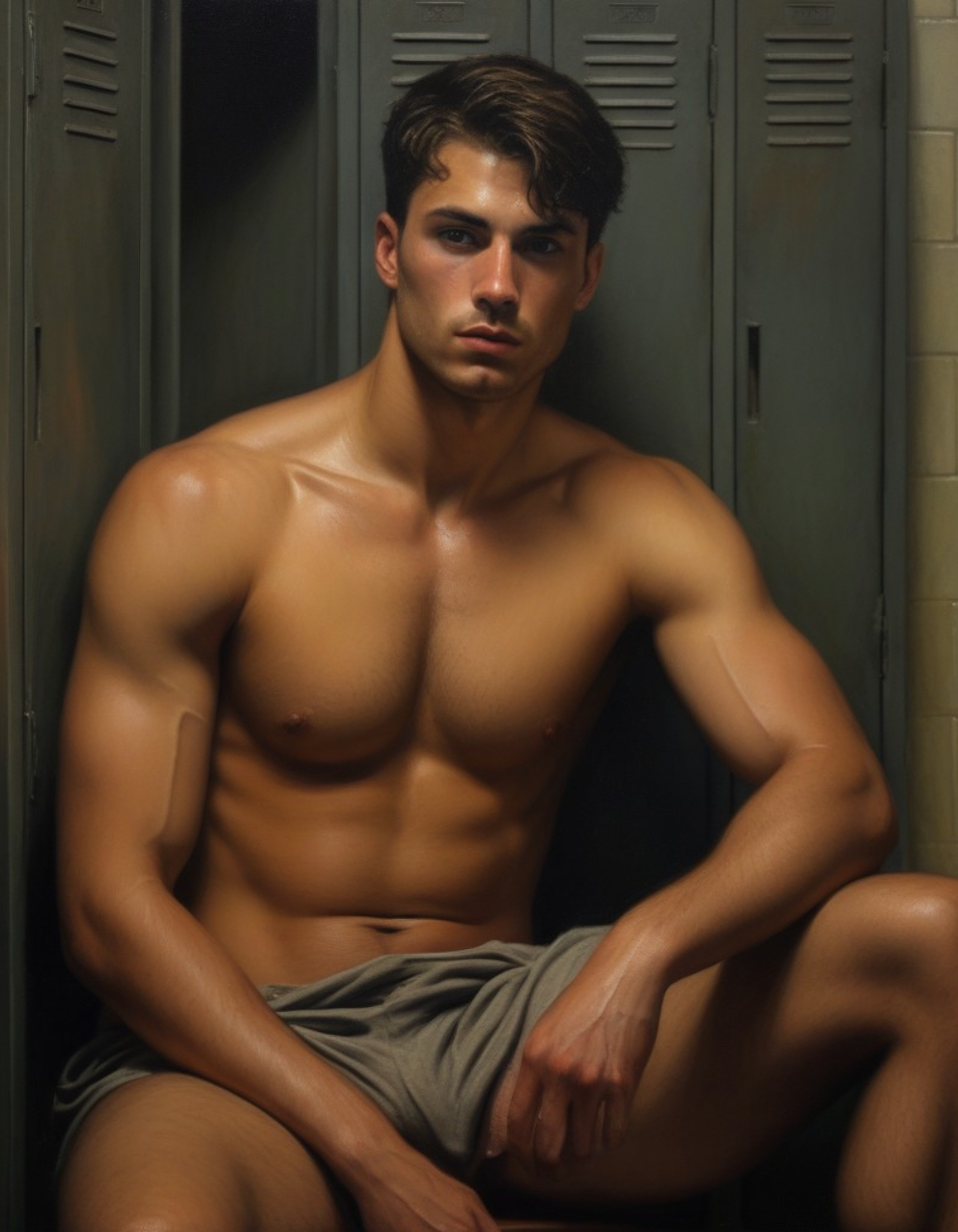Male Model Muscular Digital Art AI Fantasy - 738A