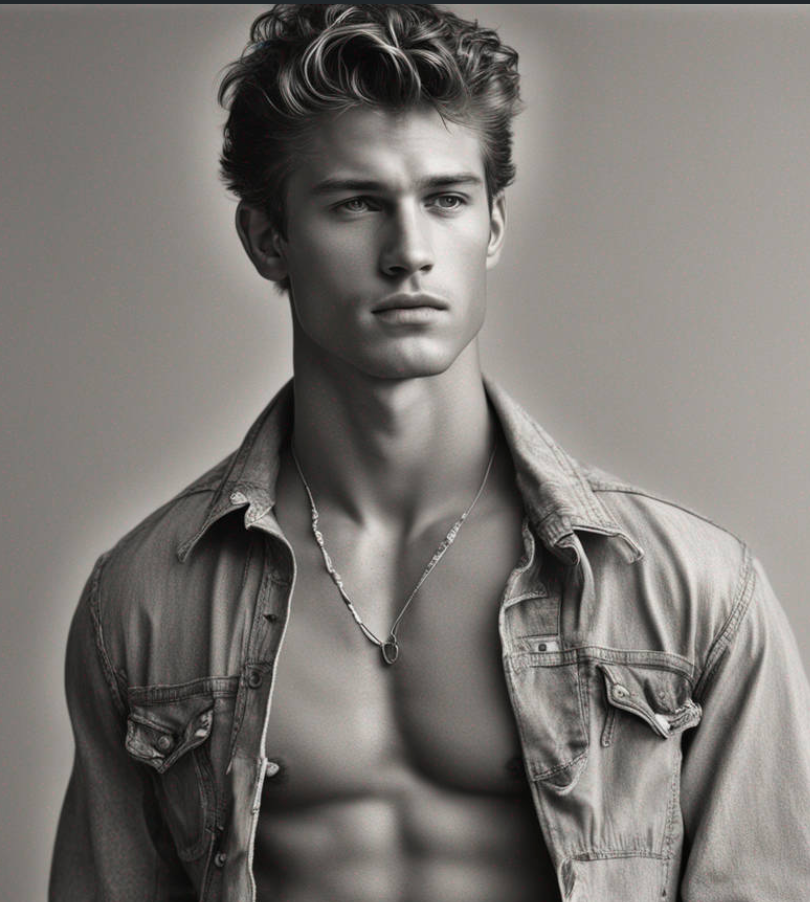 Male Model Muscular Digital Art AI Fantasy - 741A