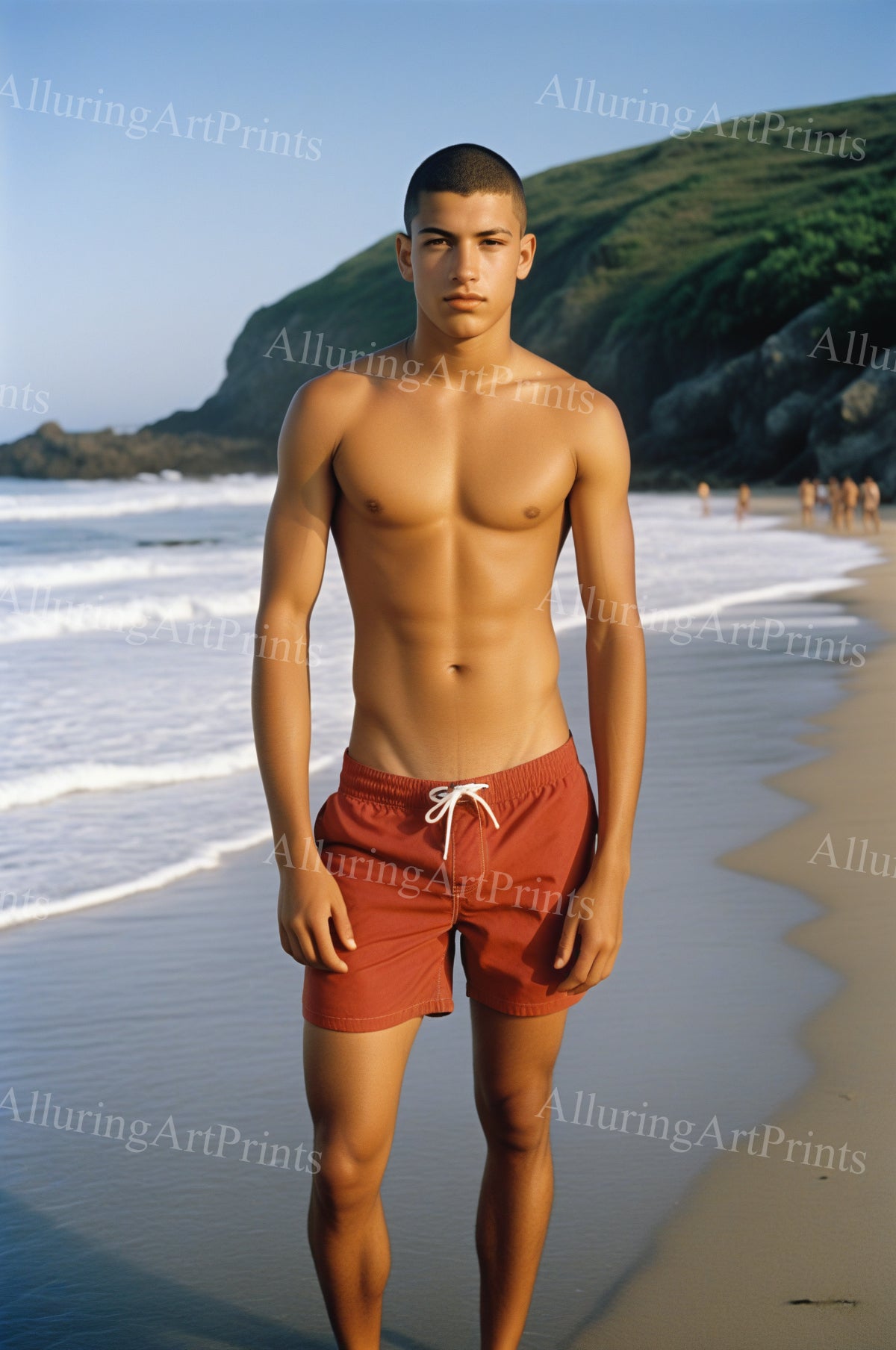 Male Model Muscular Digital Art AI Fantasy - 124A