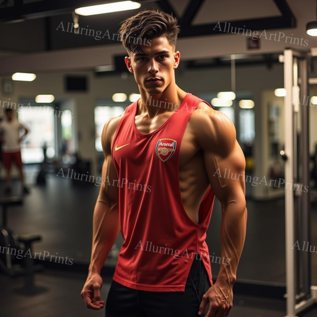 Male Model Muscular Digital Art AI Fantasy - 142A