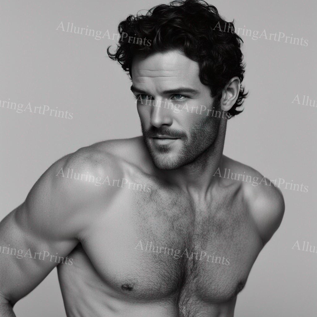 Male Model Muscular Digital Art AI Fantasy - 145A