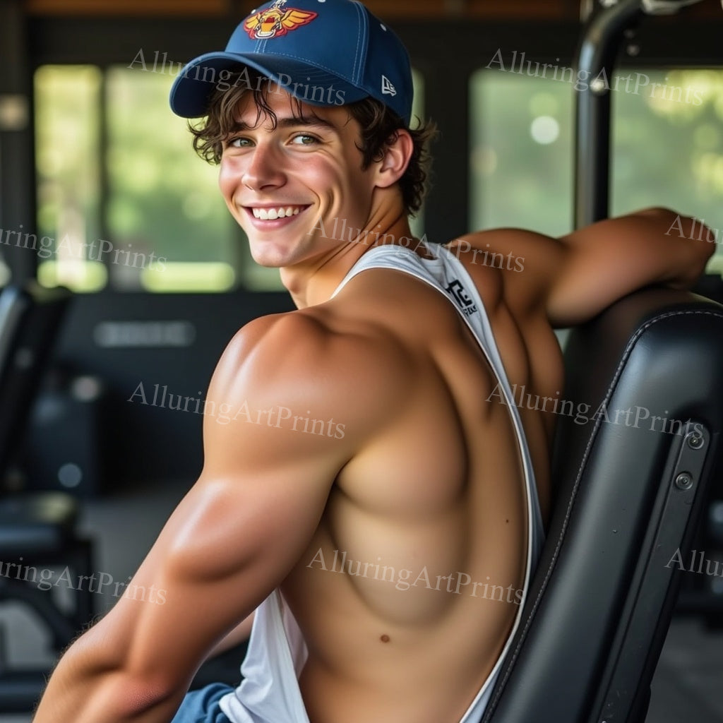 Male Model Muscular Digital Art AI Fantasy - 147A