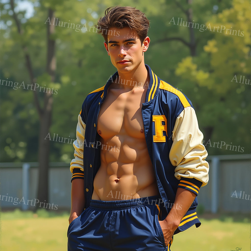 Male Model Muscular Digital Art AI Fantasy - 152A