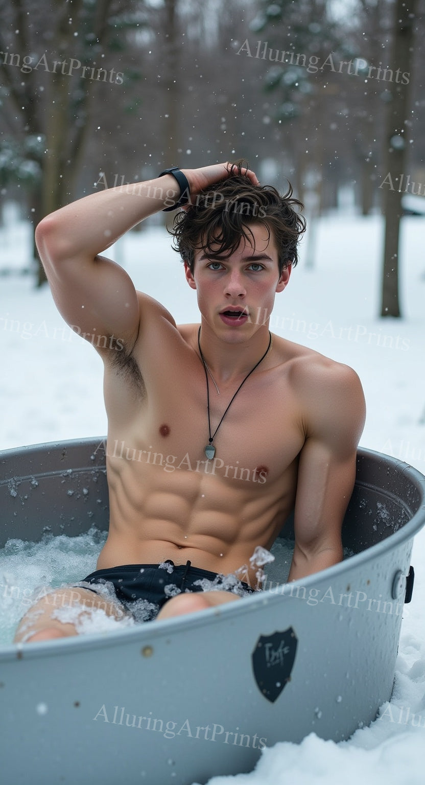 Male Model Muscular Digital Art AI Fantasy - 163A