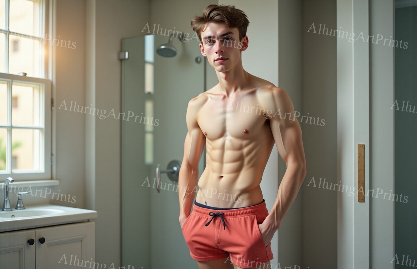 Male Model Slender Digital Art AI Fantasy - 183A