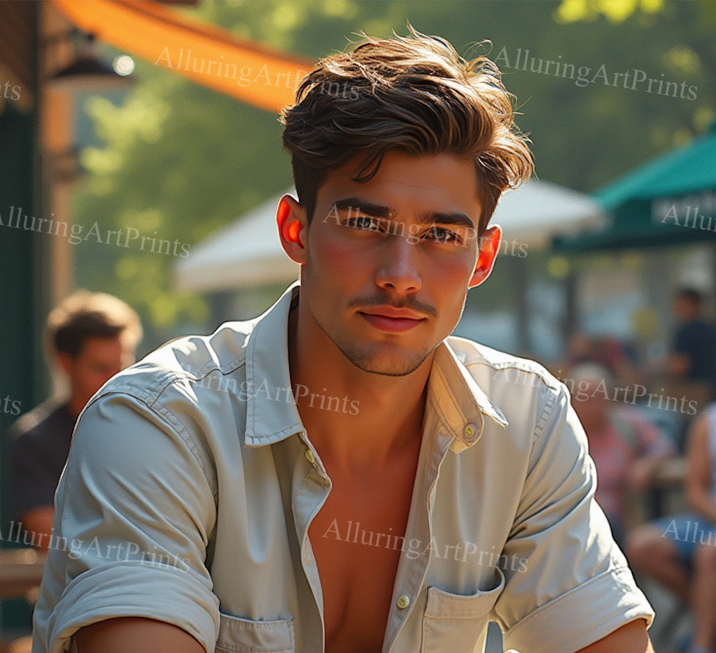 Male Model Slender Digital Art AI Fantasy - 465A