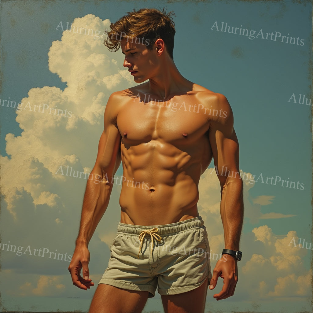 Male Model Slender Digital Art AI Fantasy - 489A