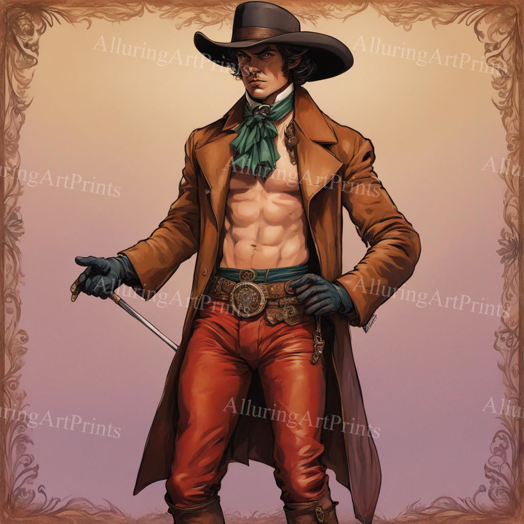 Male Model Muscular Digital Art AI Fantasy - 67A