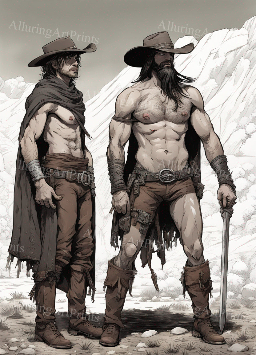 Male Models Muscular Digital Art AI Fantasy - 80A