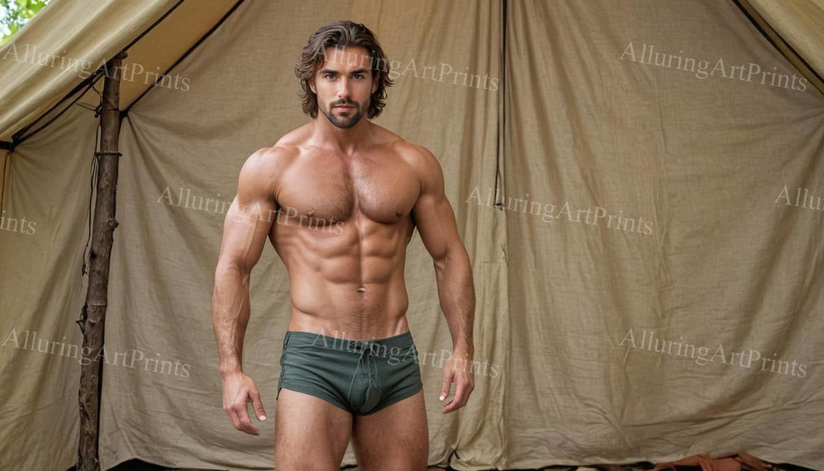 Male Model Muscular Digital Art AI Fantasy - A834