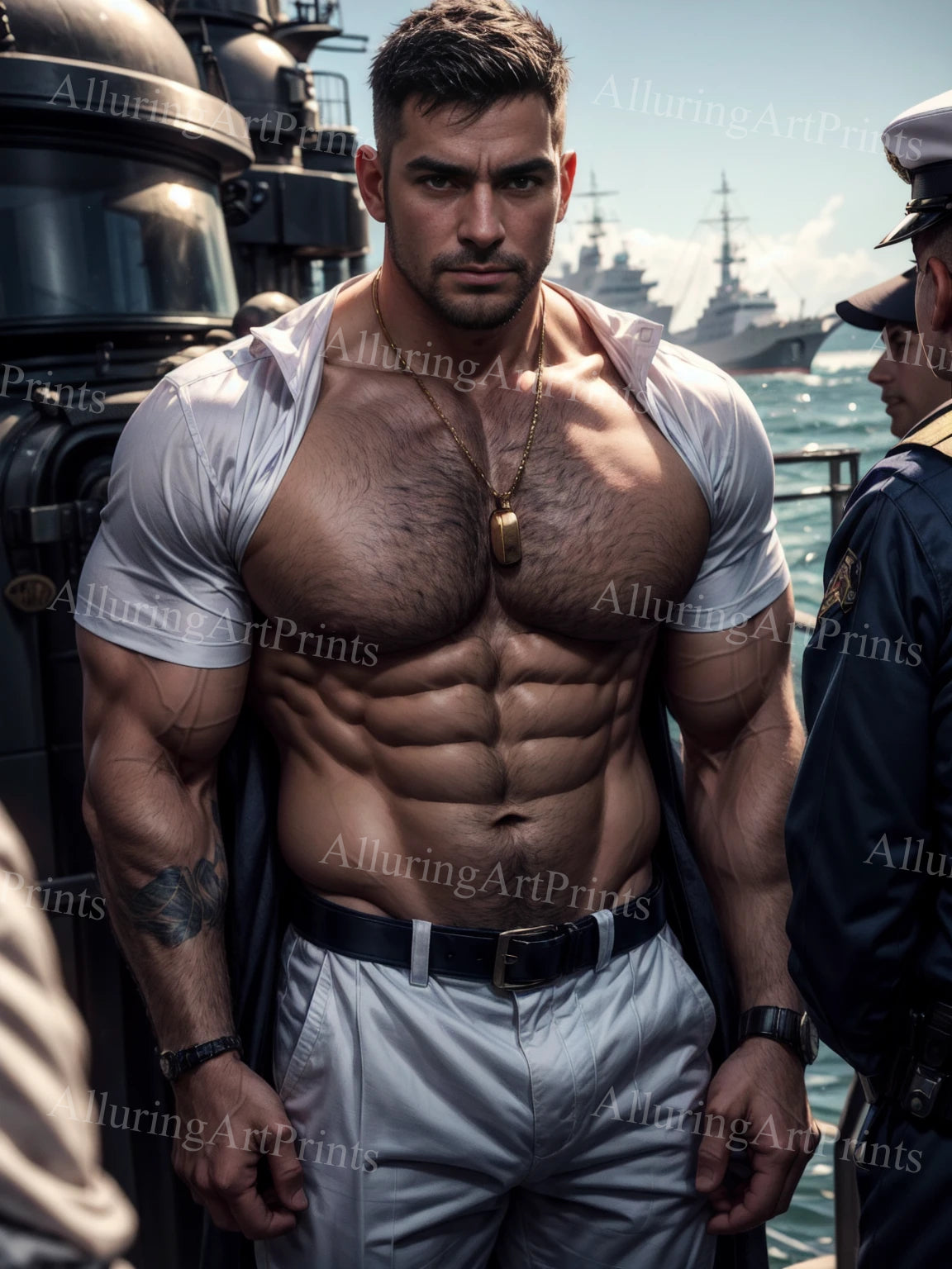 Male Model Muscular Digital Art AI Fantasy - A899