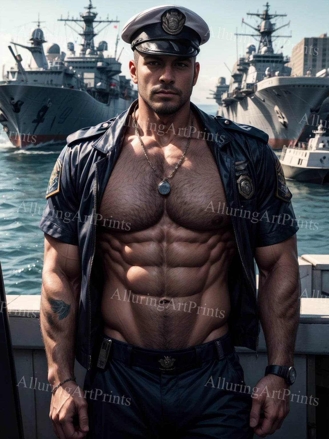 Male Model Muscular Digital Art AI Fantasy - A904