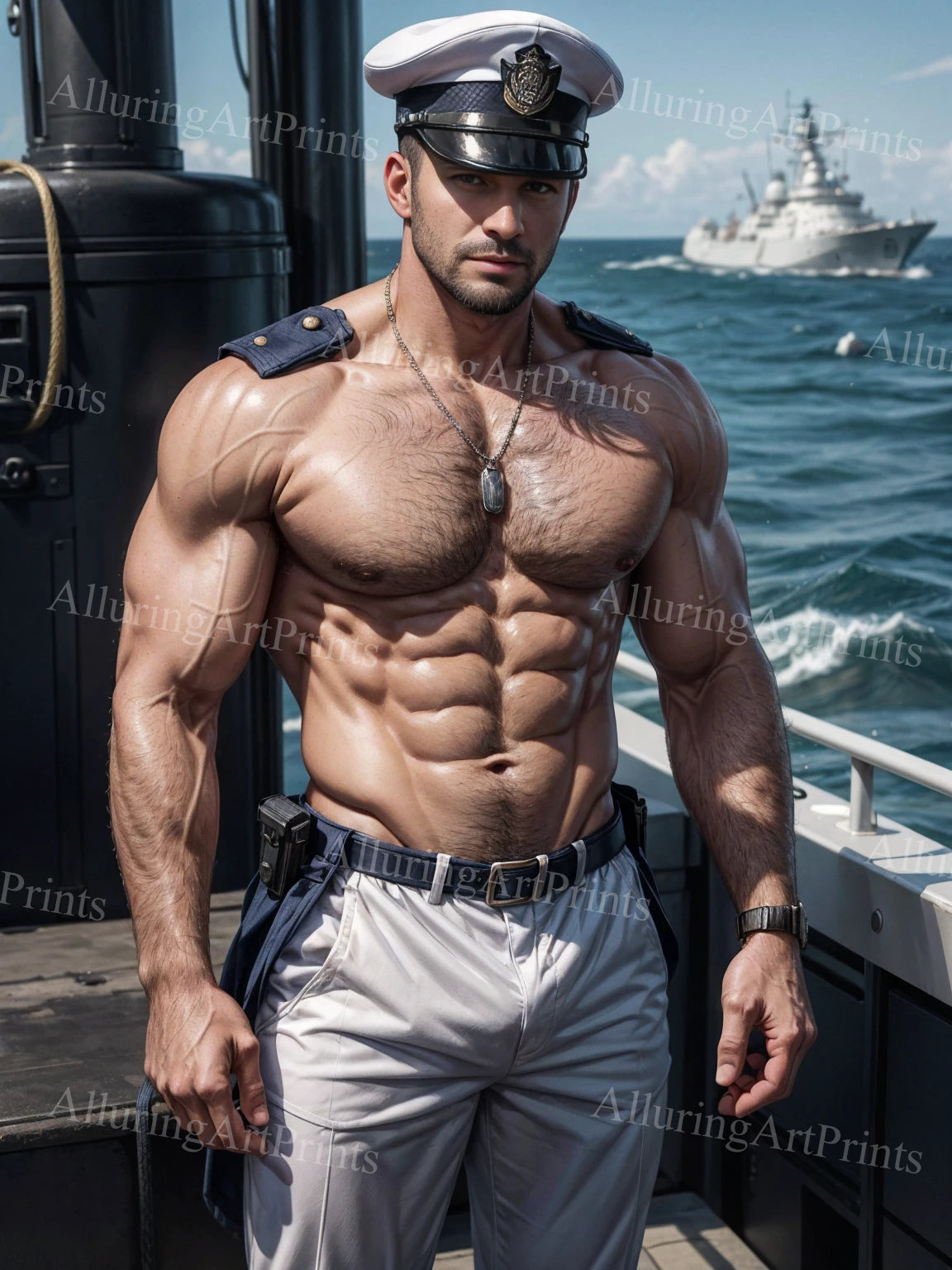 Male Model Muscular Digital Art AI Fantasy - A911