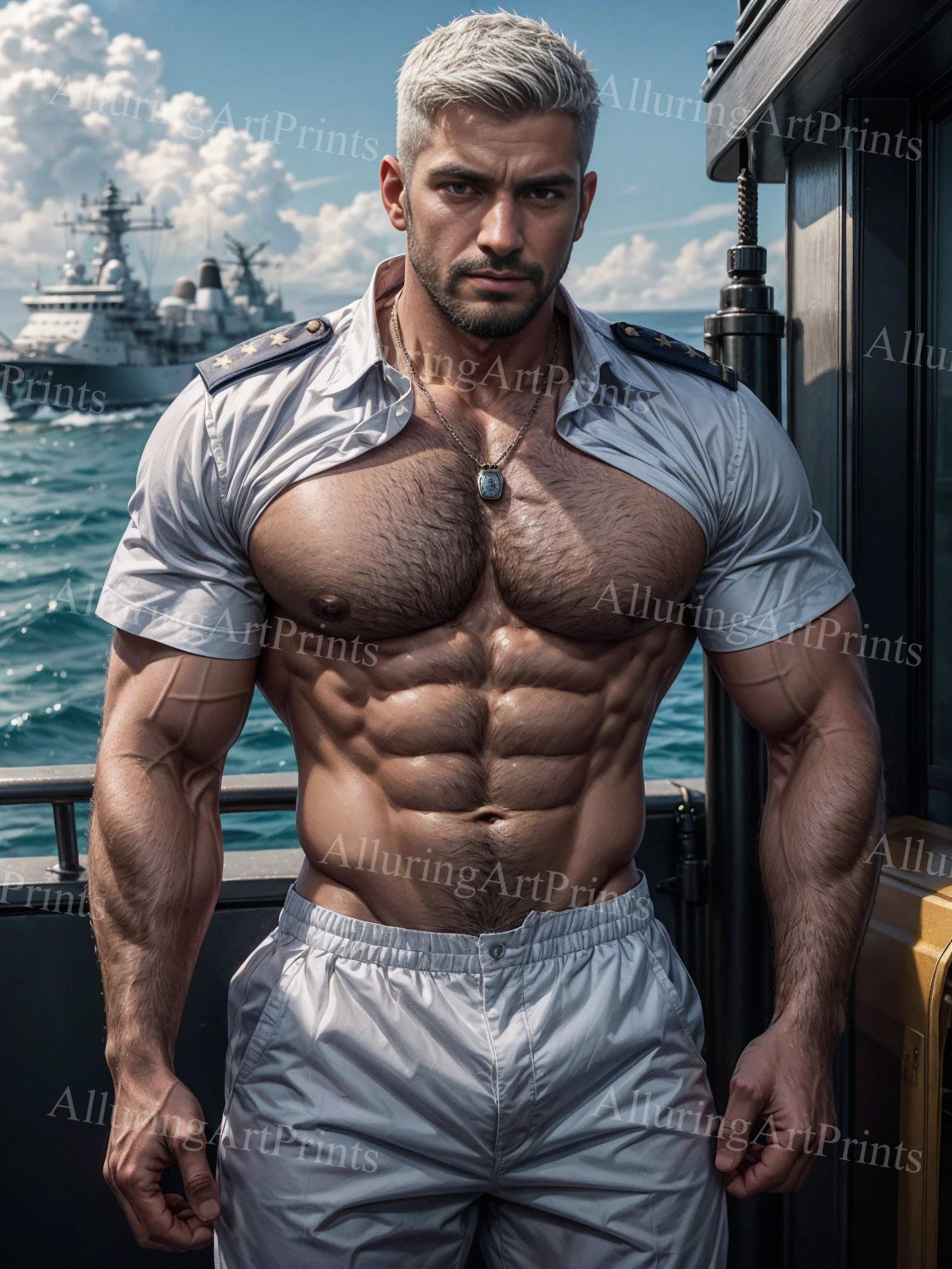 Male Model Muscular Digital Art AI Fantasy - A915