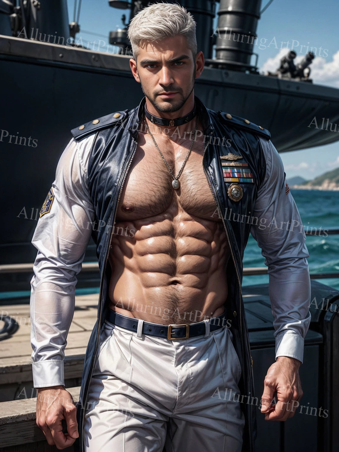 Male Model Muscular Digital Art AI Fantasy - A916