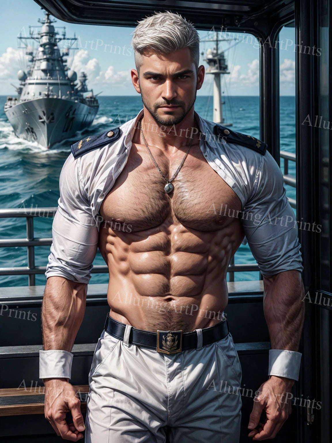 Male Model Muscular Digital Art AI Fantasy - A917