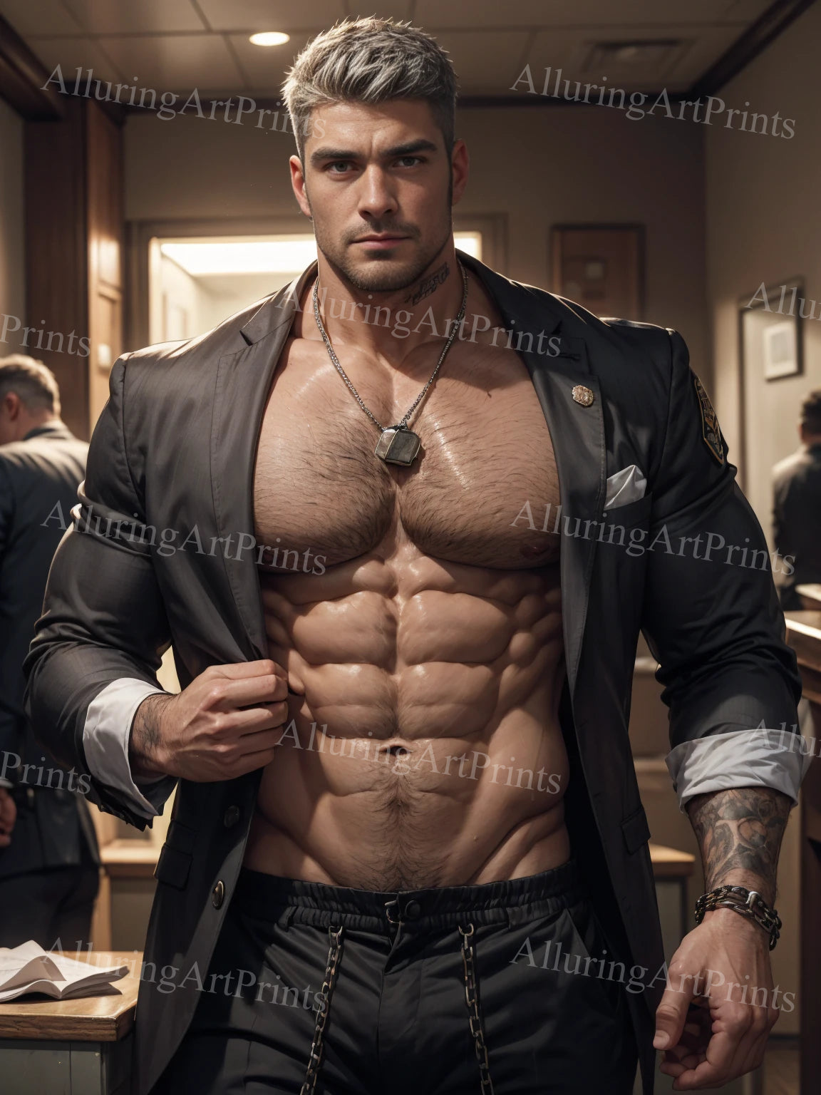 Male Model Muscular Digital Art AI Fantasy - A948