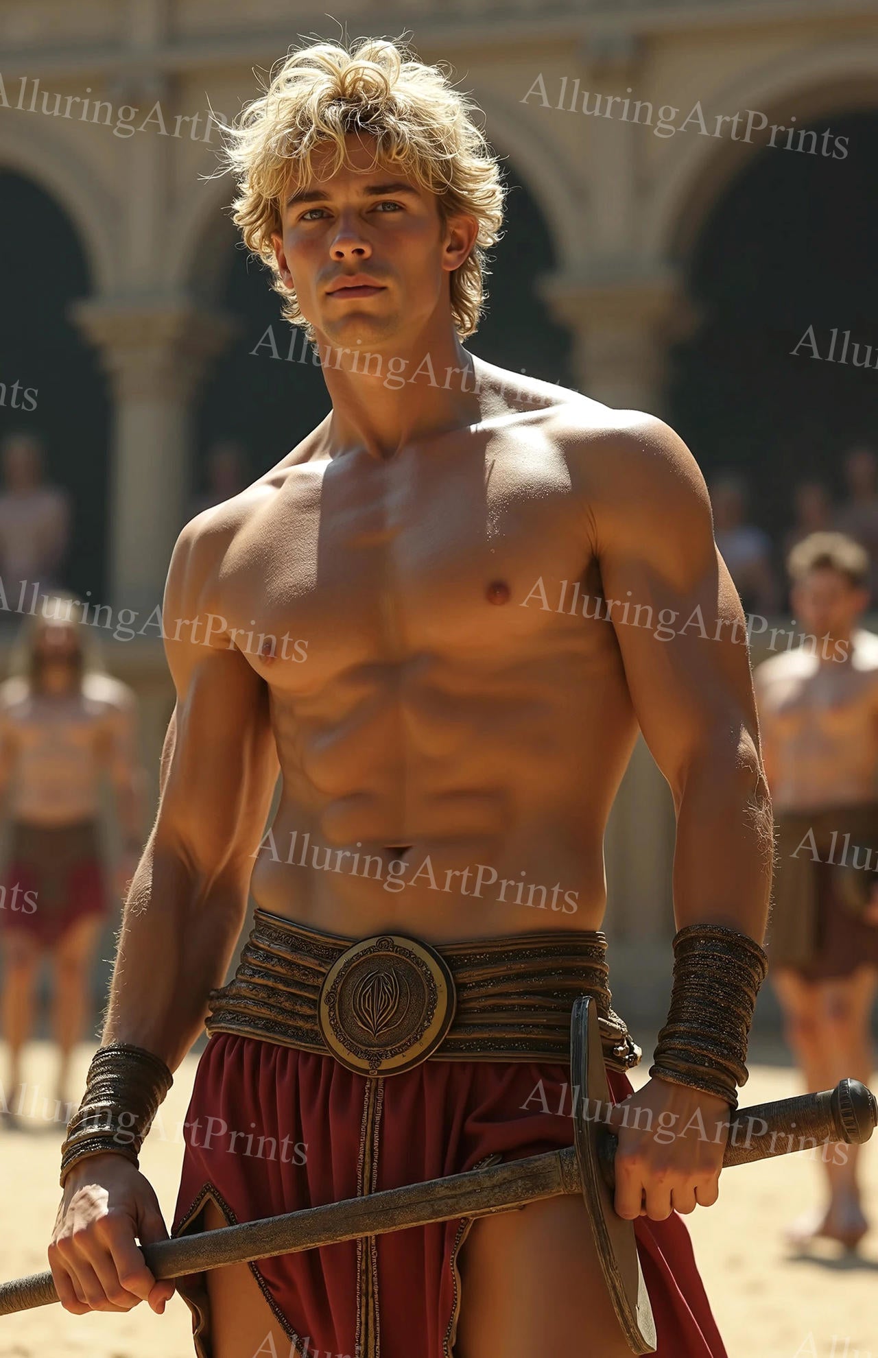 Male Model Muscular Digital Art AI Fantasy - A965