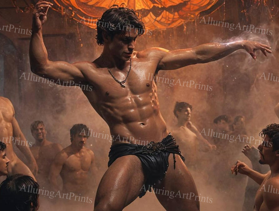 Male Model Muscular Digital Art AI Fantasy - A966