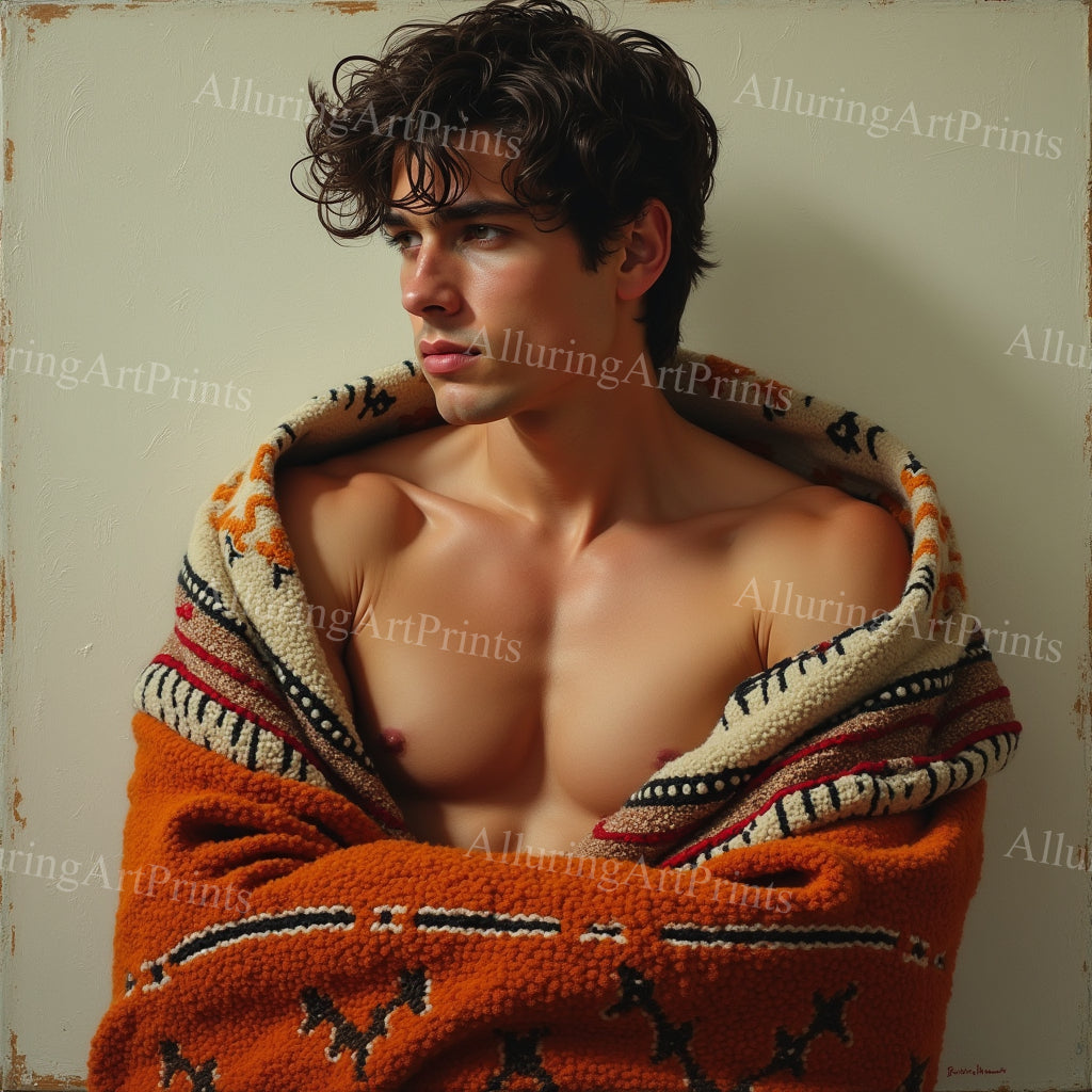 Male Model Muscular College Digital Art AI Fantasy - 1004B