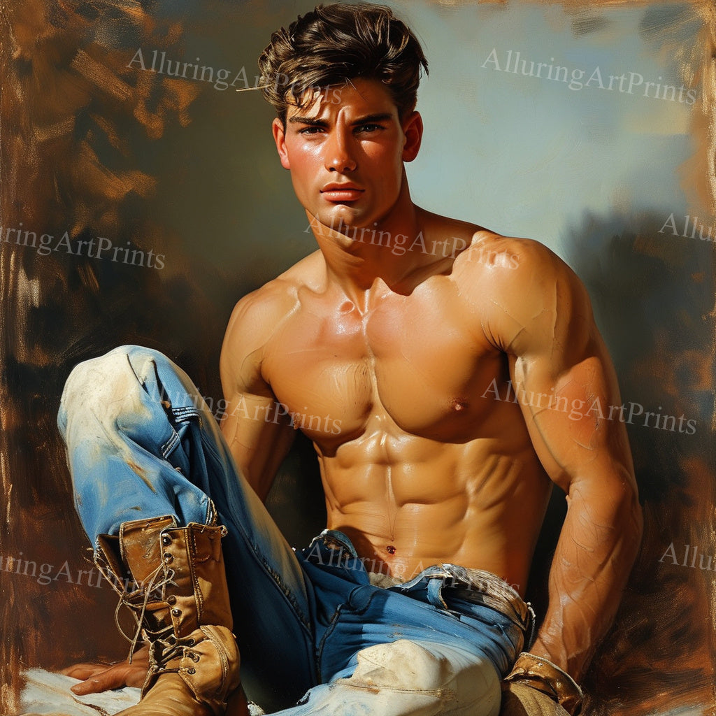 Male Model Muscular Digital Art AI Fantasy - 13B