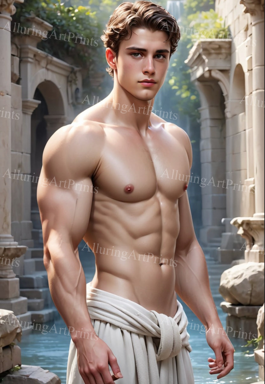Male Model Muscular Digital Art AI Fantasy - 17B