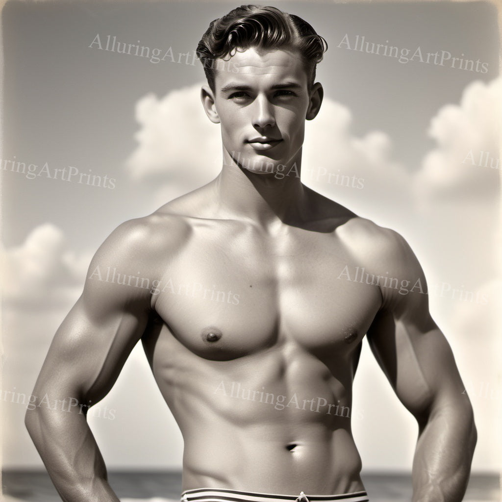 Male Model Muscular Digital Art AI Fantasy - 195B