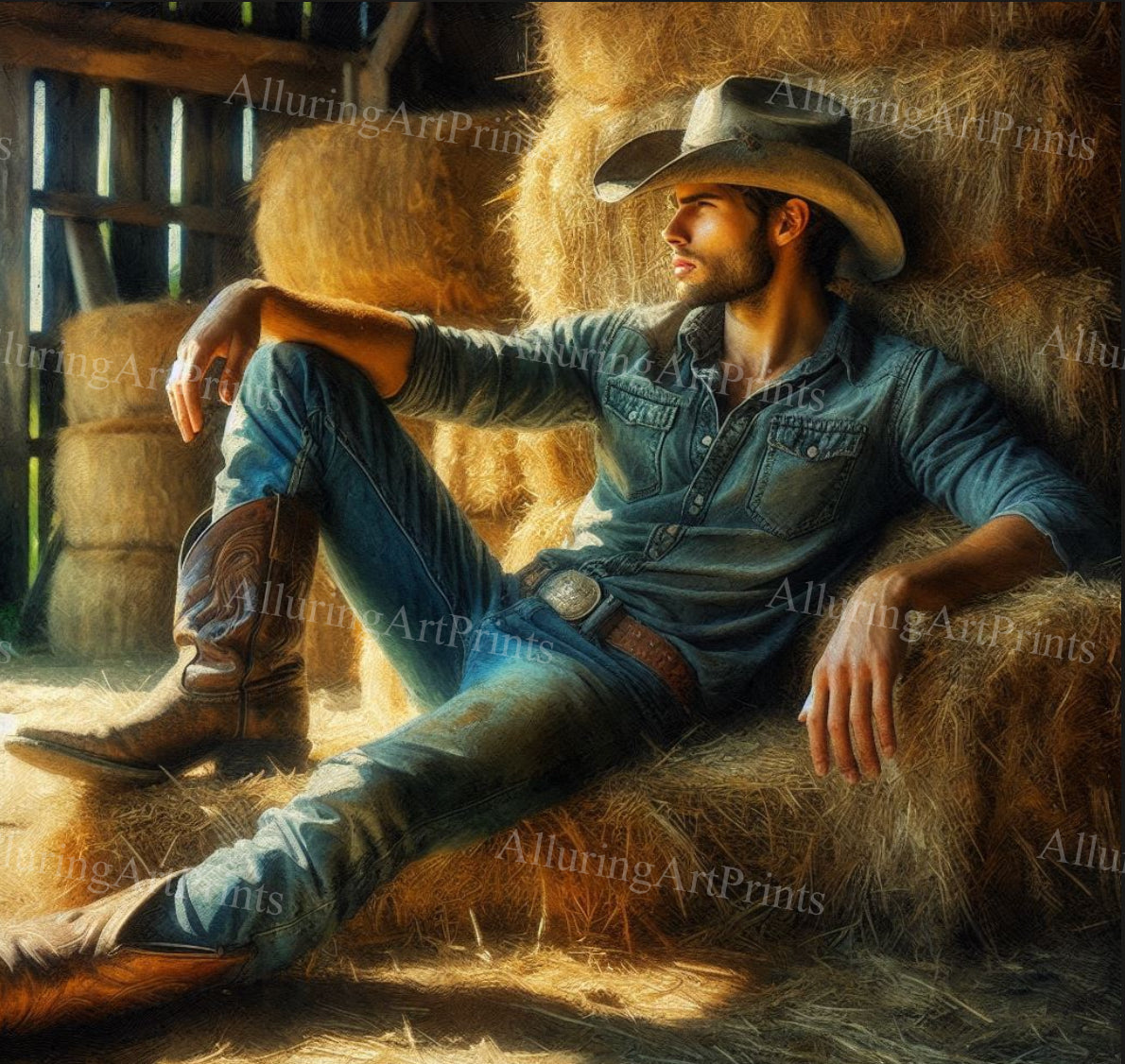 Male Model Muscular Digital Art AI Fantasy - 211B