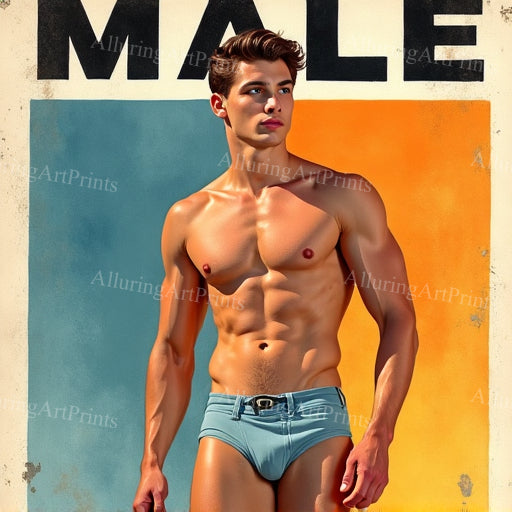 Male Model Muscular Digital Art AI Fantasy - 32B