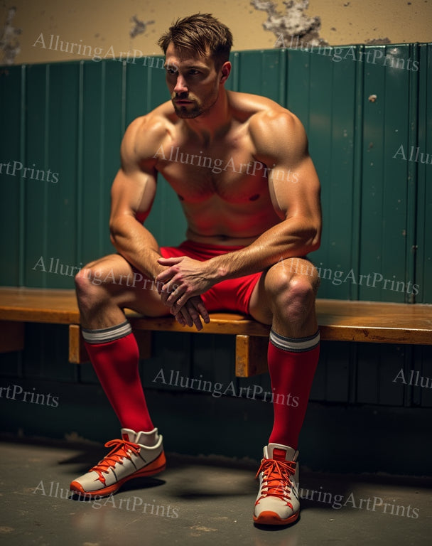 Male Model Muscular College Athlete Digital Art AI Fantasy - 329B