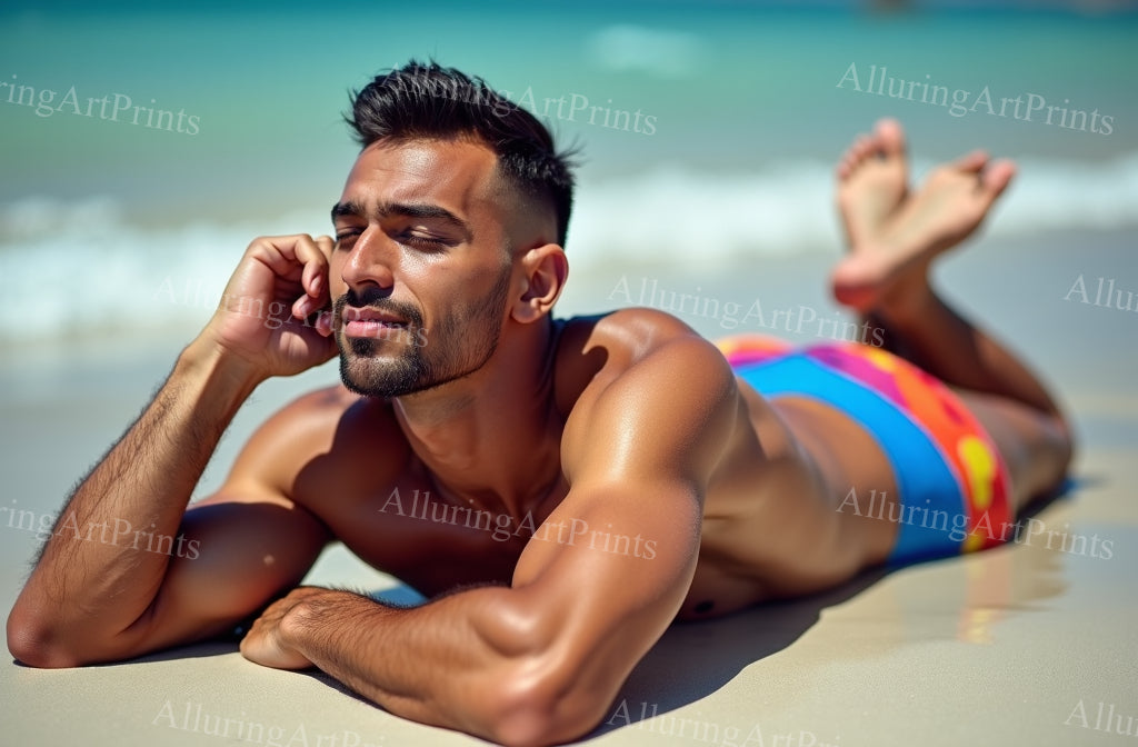 Male Model Muscular Beefcake Digital Art AI Fantasy - 390B