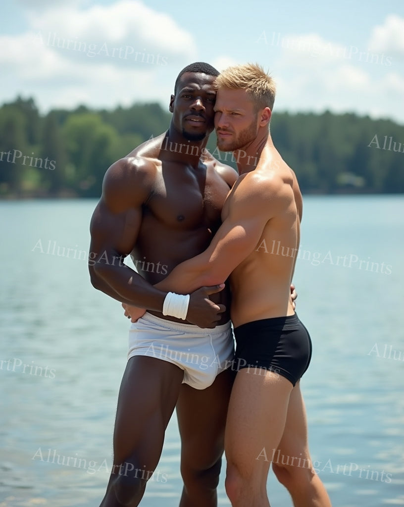Black Male Models Muscular Digital Art AI Fantasy - 431B
