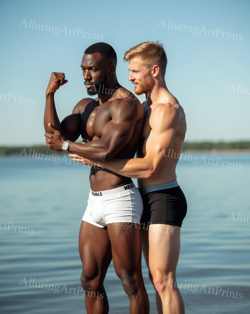 Black Male Models Muscular Digital Art AI Fantasy - 432B