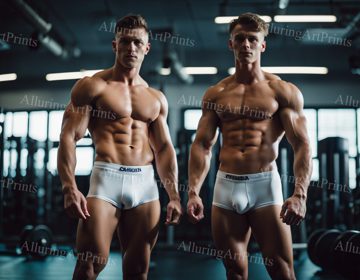 Male Models Muscular Workout Digital Art AI Fantasy - 437B