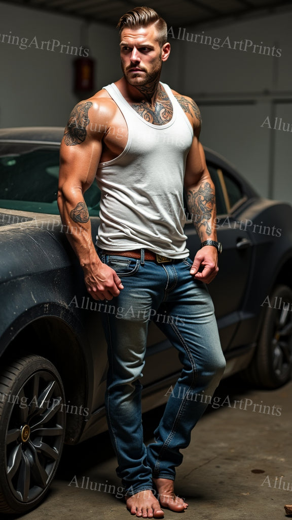 Male Model Muscular Digital Art AI Fantasy - 465B