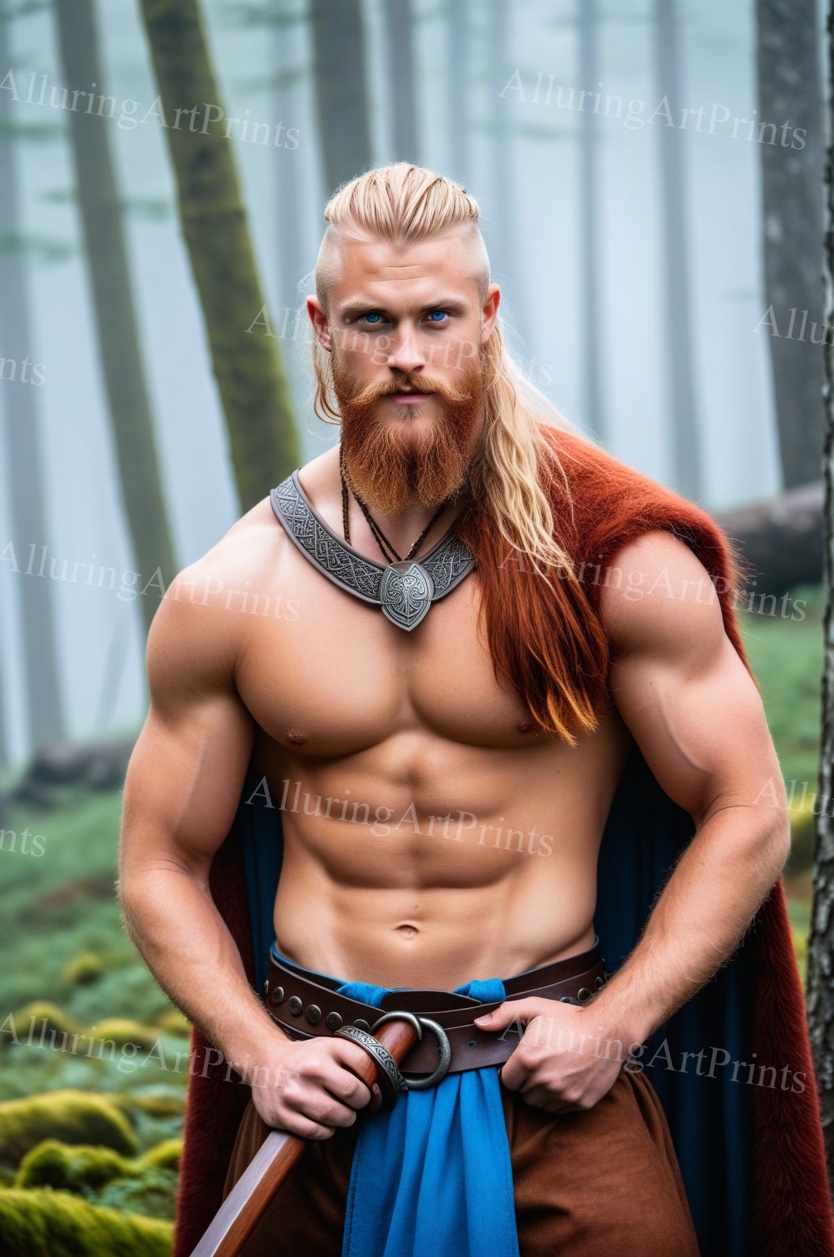 Male Model Muscular Vikings Digital Art AI Fantasy - 482B