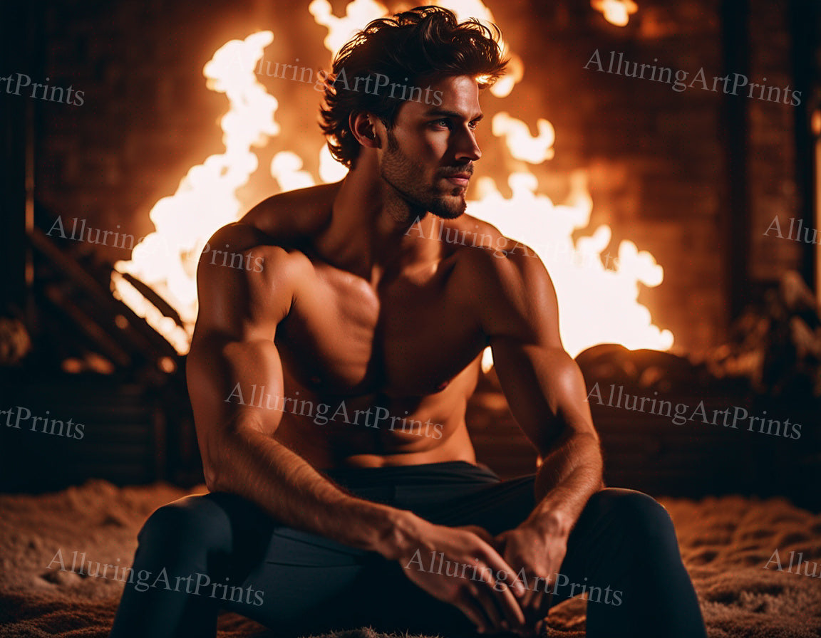 Male Model Muscular Digital Art AI Fantasy - 527B