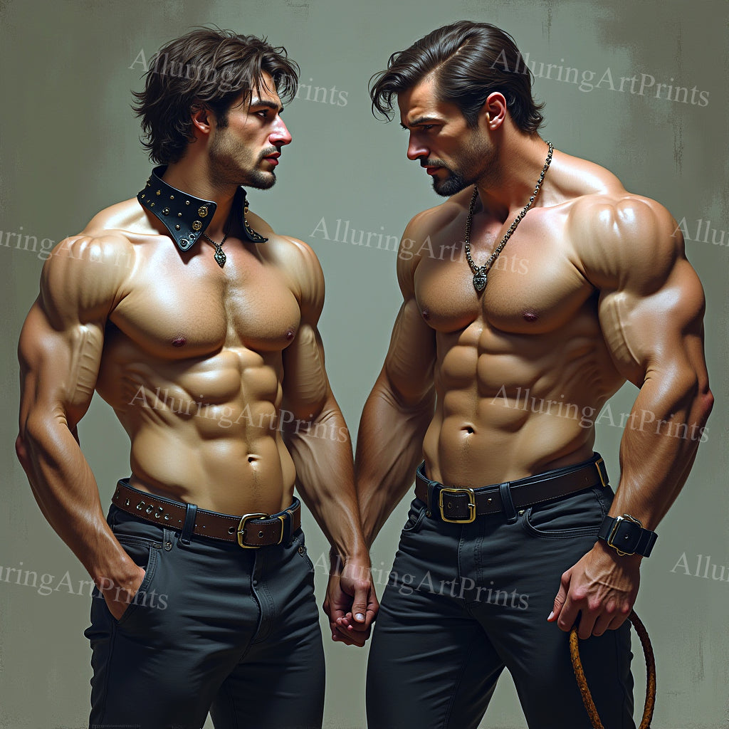 Male Models Muscular College Digital Art AI Fantasy - 543B