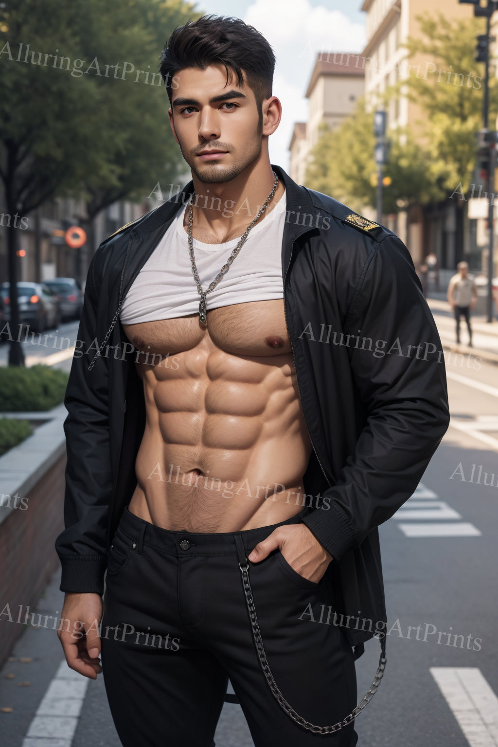 Male Model Muscular Digital Art AI Fantasy - 64B