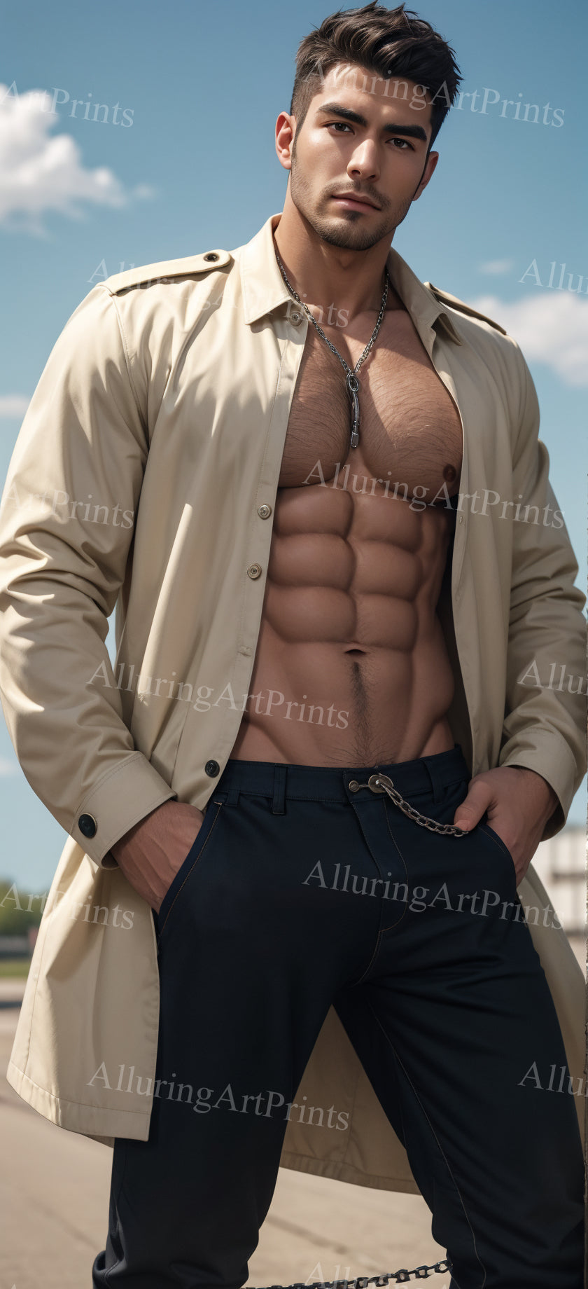 Male Model Muscular Digital Art AI Fantasy - 72B